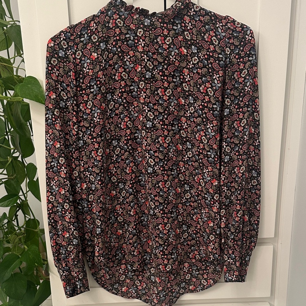 Loft Paisley Floral Long Sleeve Blouse